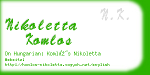 nikoletta komlos business card